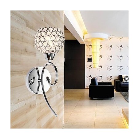 Applique murale en cristal 1 lumière, peinture créative en fer Applique murale en cristal 1 lumière, peinture créative en fer