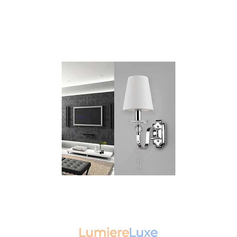 Applique murale blanc chaud avec gouttes de cristal