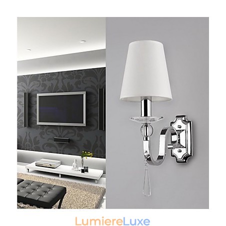 Applique murale blanc chaud avec gouttes de cristal Applique murale blanc chaud avec gouttes de cristal