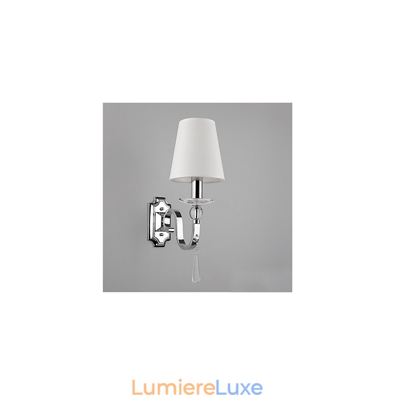Applique murale blanc chaud avec gouttes de cristal