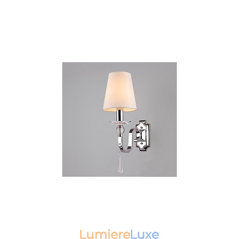 Applique murale blanc chaud avec gouttes de cristal