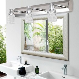 Applique murale moderne avec abat-jour en verre à bulles et façade miroir