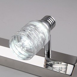 Applique murale moderne avec abat-jour en verre à bulles et façade miroir