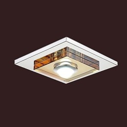 Plafonnier en cristal ambré 1 lumière encastré