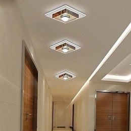 Plafonnier en cristal ambré 1 lumière encastré