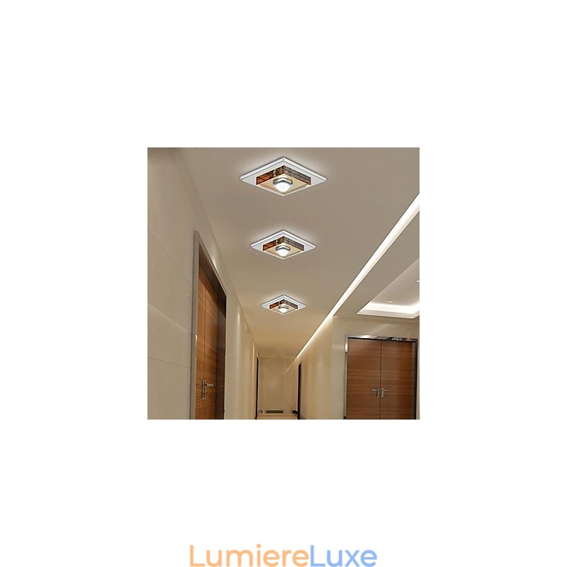 Plafonnier en cristal ambré 1 lumière encastré