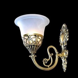Appliques murales en bronze, verre moiré, style européen rétro classique, 220 V