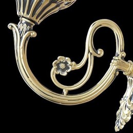 Appliques murales en bronze, verre moiré, style européen rétro classique, 220 V