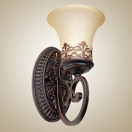 Appliques murales vintage à 1 lumière avec abat-jour en verre et résine, idéales pour une chambre, un salon ou un couloir
