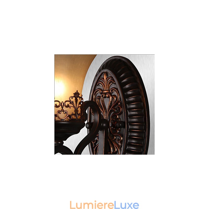 Appliques murales vintage à 1 lumière avec abat-jour en verre et résine, idéales pour une chambre, un salon ou un couloir