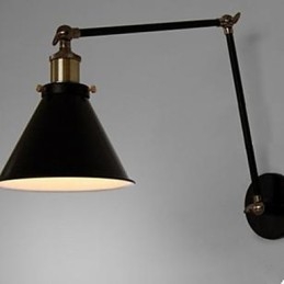 Applique murale double style loft industriel nostalgique noir avec section parapluie