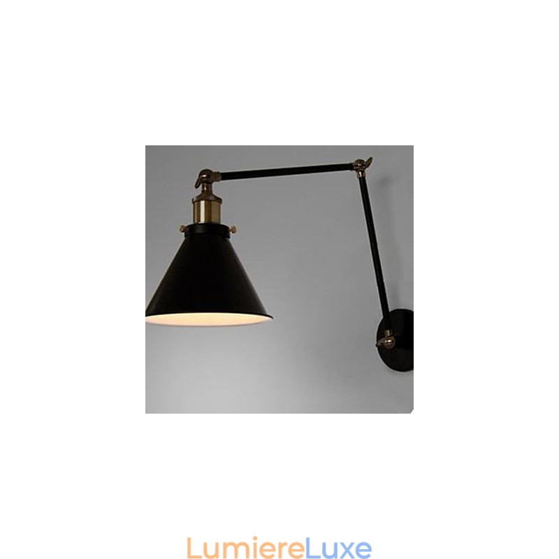 Applique murale double style loft industriel nostalgique noir avec section parapluie