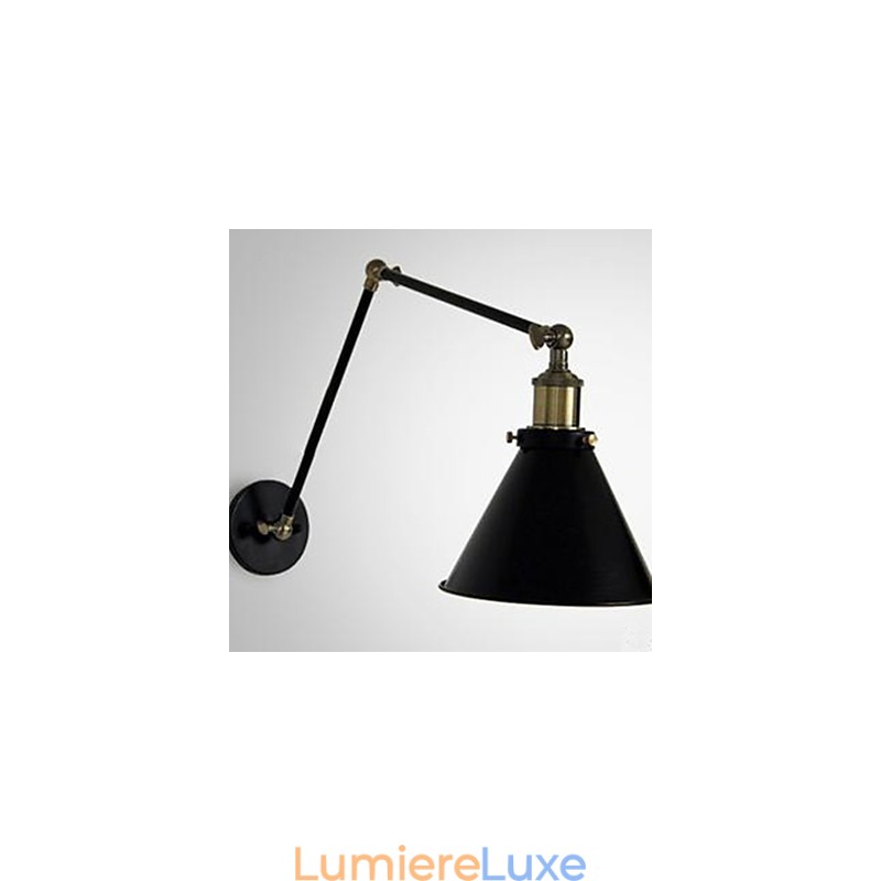 Applique murale double style loft industriel nostalgique noir avec section parapluie