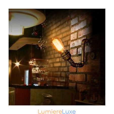 Applique murale vintage style loft industriel américain Edison, style pipe à eau rétro Applique murale vintage style loft industriel américain Edison, style pipe à eau rétro