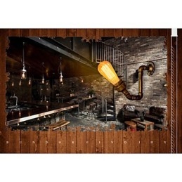 Applique murale vintage style loft industriel américain Edison, style pipe à eau rétro
