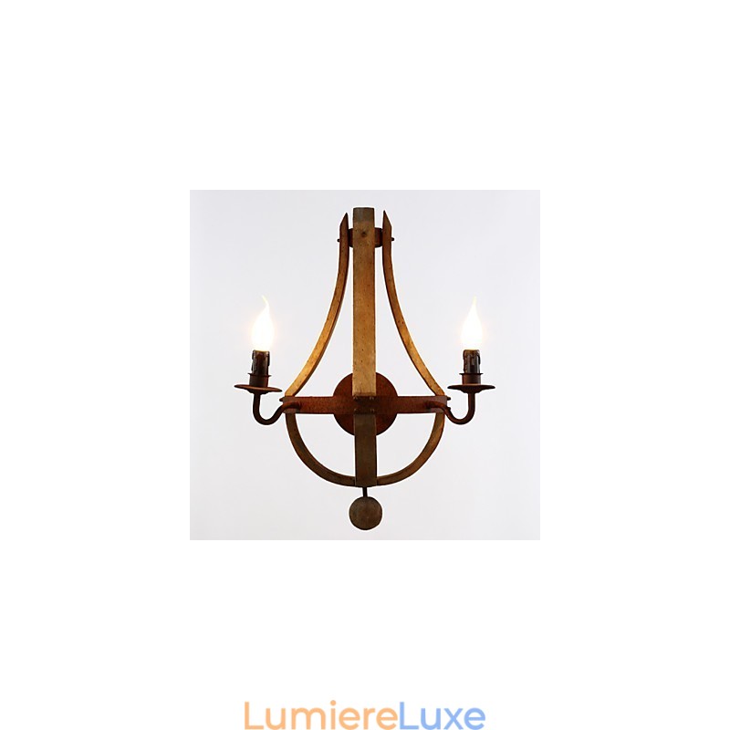 Appliques murales de style mini rustique Lodge bois bambou
