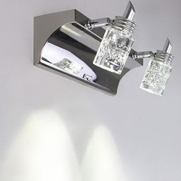 Éclairage de salle de bain en cristal moderne contemporain en métal