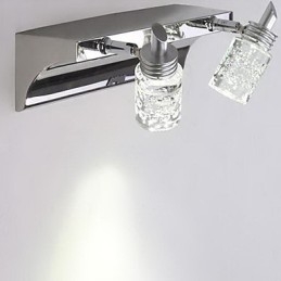Éclairage de salle de bain en cristal moderne contemporain en métal
