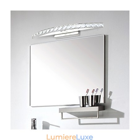 Lampe miroir en acier inoxydable et cristal Lampe miroir en acier inoxydable et cristal
