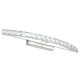 Lampe miroir en acier inoxydable et cristal