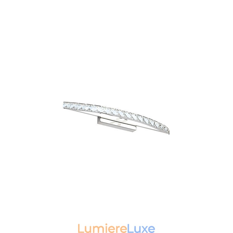 Lampe miroir en acier inoxydable et cristal
