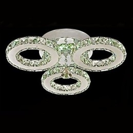 Plafonnier en cristal à 3 lumières, moderne, transparent, galvanoplastie, acier inoxydable
