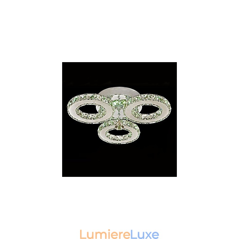 Plafonnier en cristal à 3 lumières, moderne, transparent, galvanoplastie, acier inoxydable