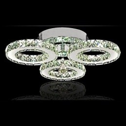 Plafonnier en cristal à 3 lumières, moderne, transparent, galvanoplastie, acier inoxydable