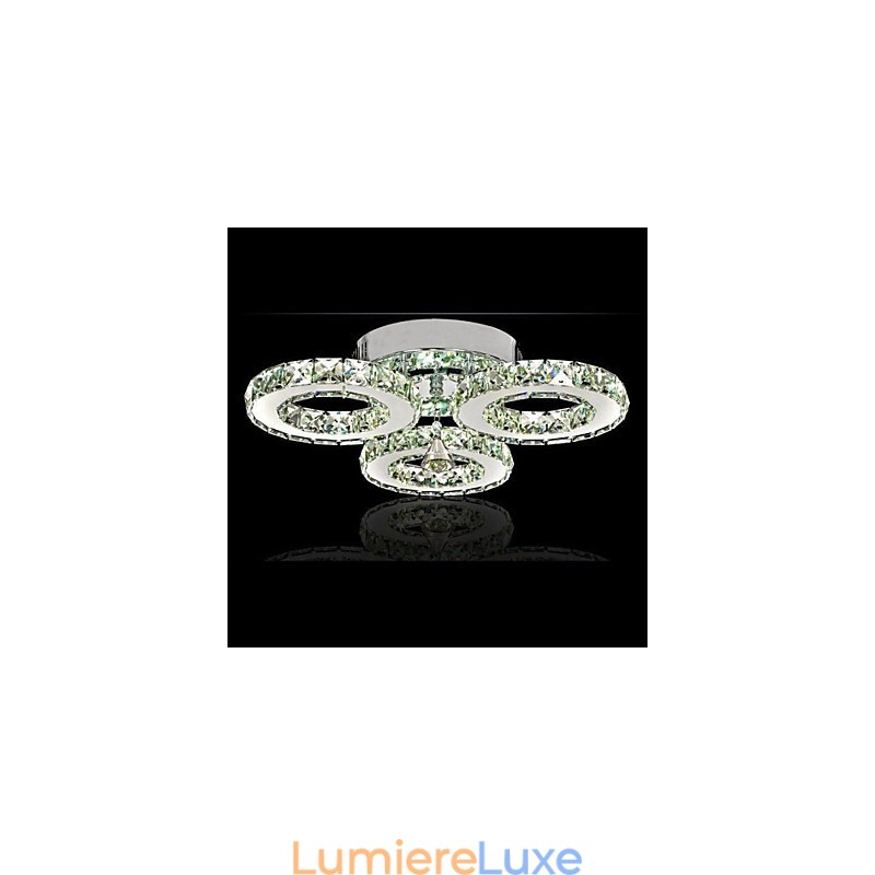 Plafonnier en cristal à 3 lumières, moderne, transparent, galvanoplastie, acier inoxydable