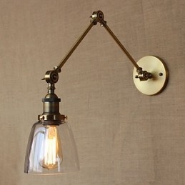Applique murale rétro vintage en bronze antique pour chambre à coucher, chevet, hall d'hôtel exclusif