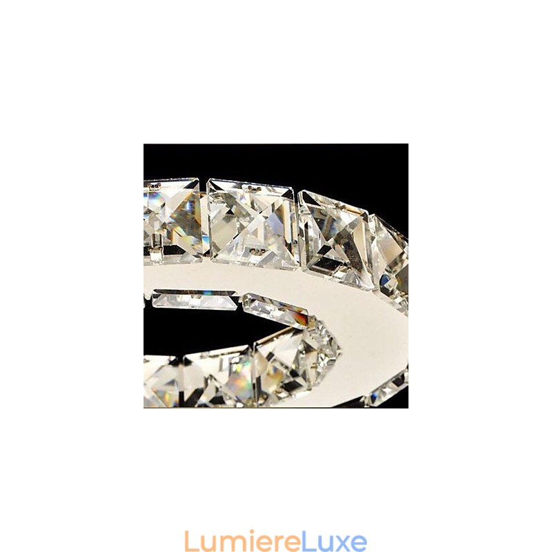 Plafonnier en cristal à 3 lumières, moderne, transparent, galvanoplastie, acier inoxydable