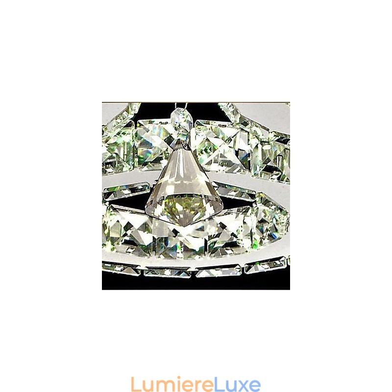 Plafonnier en cristal à 3 lumières, moderne, transparent, galvanoplastie, acier inoxydable