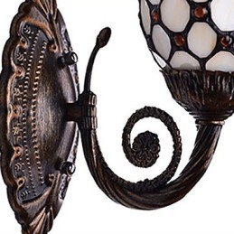 Applique murale créative en fer forgé, style méditerranéen européen et rural, luminaires en verre