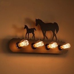 Applique murale style loft pastoral américain pour chambre à coucher, allée, fer, style rétro, cheval sauvage, livraison gratuite