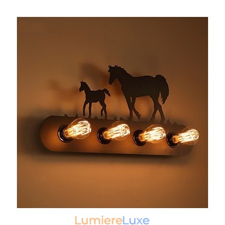 Applique murale style loft pastoral américain pour chambre à coucher, allée, fer, style rétro, cheval sauvage, livraison gratuite Applique murale style loft pastoral américain pour chambre à coucher, allée, fer, style rétro, cheval sauvage, livraison gratuite
