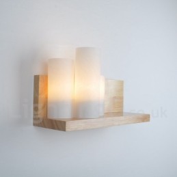 Appliques murales de style mini avec abat-jour en verre Applique murale moderne contemporaine en bois et bambou