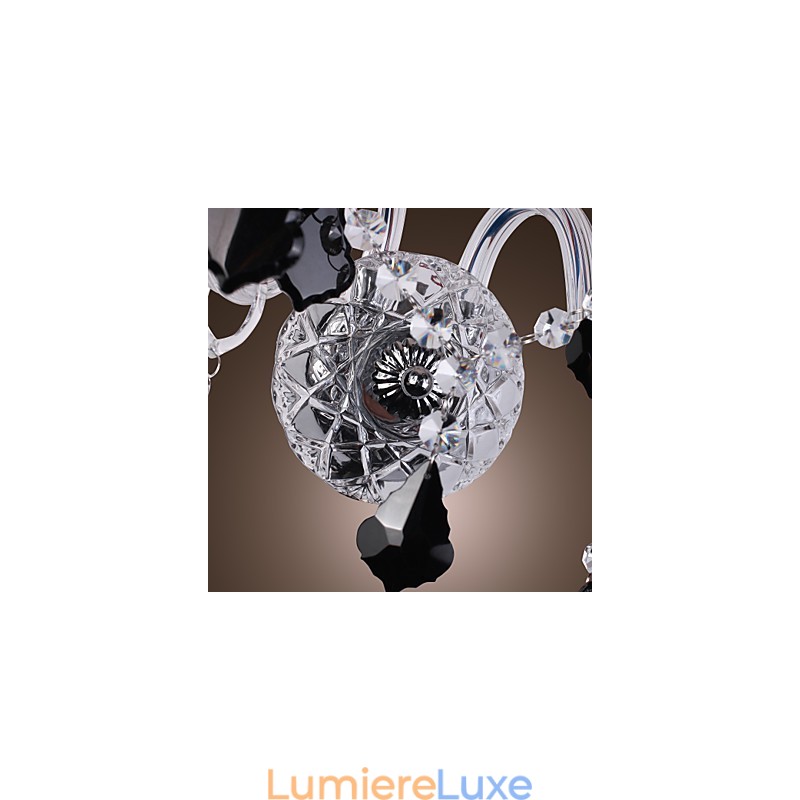Applique murale en cristal à 2 lumières avec abat-jour en tissu