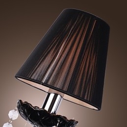 Applique murale en cristal à 2 lumières avec abat-jour en tissu