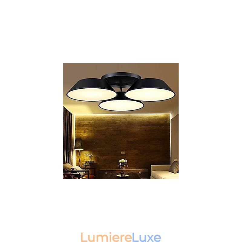 Plafonnier 3 lumières en métal acrylique simple et moderne