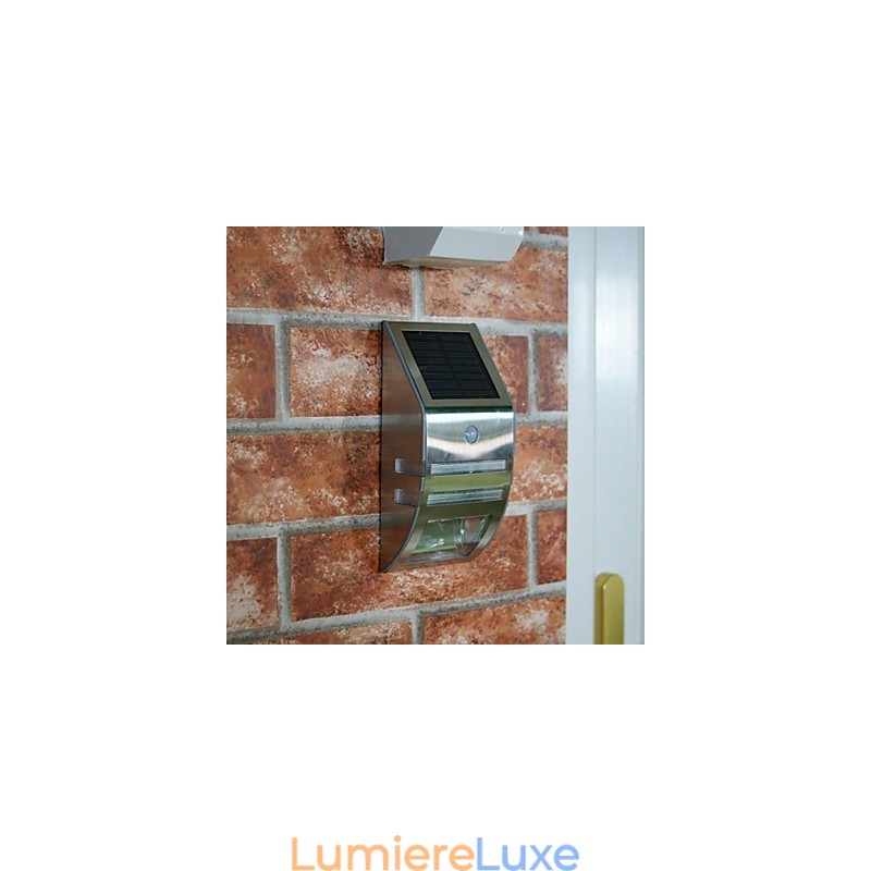 Applique murale solaire blanche avec détecteur de mouvement PIR