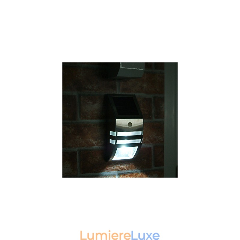 Applique murale solaire blanche avec détecteur de mouvement PIR