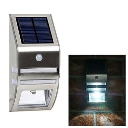 Applique murale solaire blanche avec détecteur de mouvement PIR
