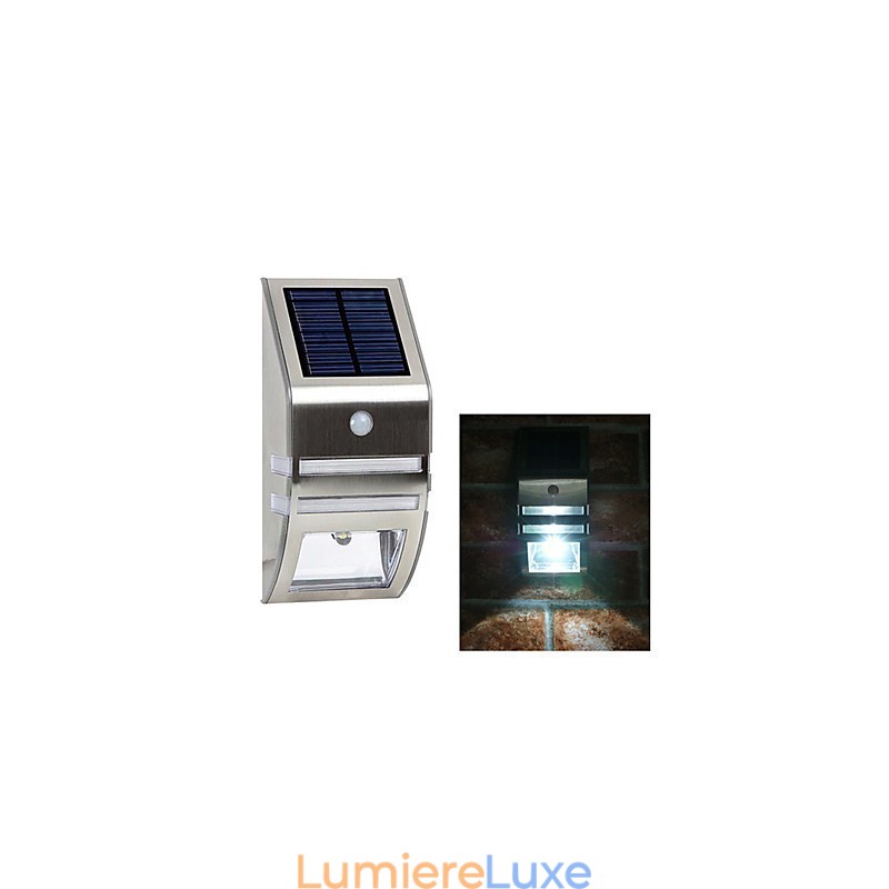 Applique murale solaire blanche avec détecteur de mouvement PIR
