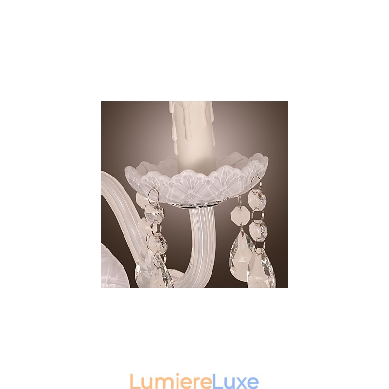 Applique murale en cristal avec 2 lumières dans une ampoule bougie