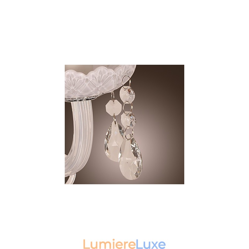 Applique murale en cristal avec 2 lumières dans une ampoule bougie