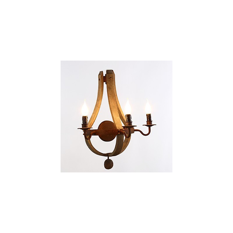 Appliques murales de style mini rustique Lodge bois bambou