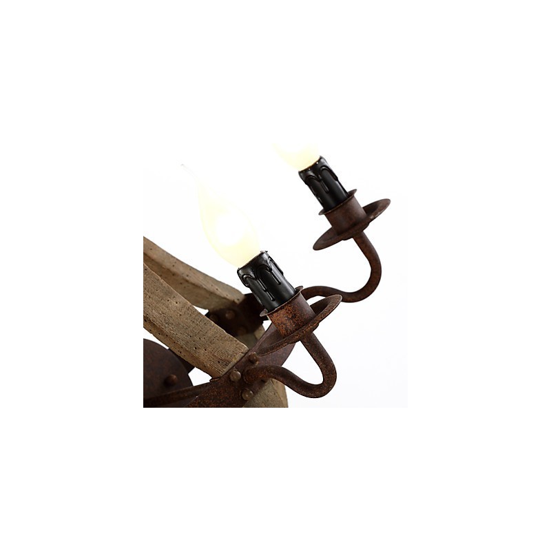 Appliques murales de style mini rustique Lodge bois bambou