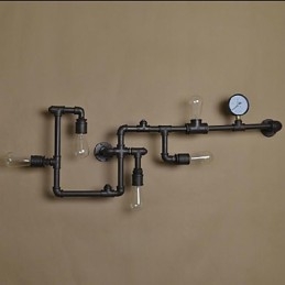 Appliques murales 5 lumières en forme de tuyau d'eau en fer style mini industriel style country métal