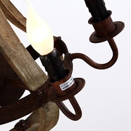 Lampe murale vintage américaine rustique en bois en forme de tonneau à vin pour salon et chambre à coucher
