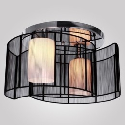 Plafonnier Design Moderne 2 Lumières Noir